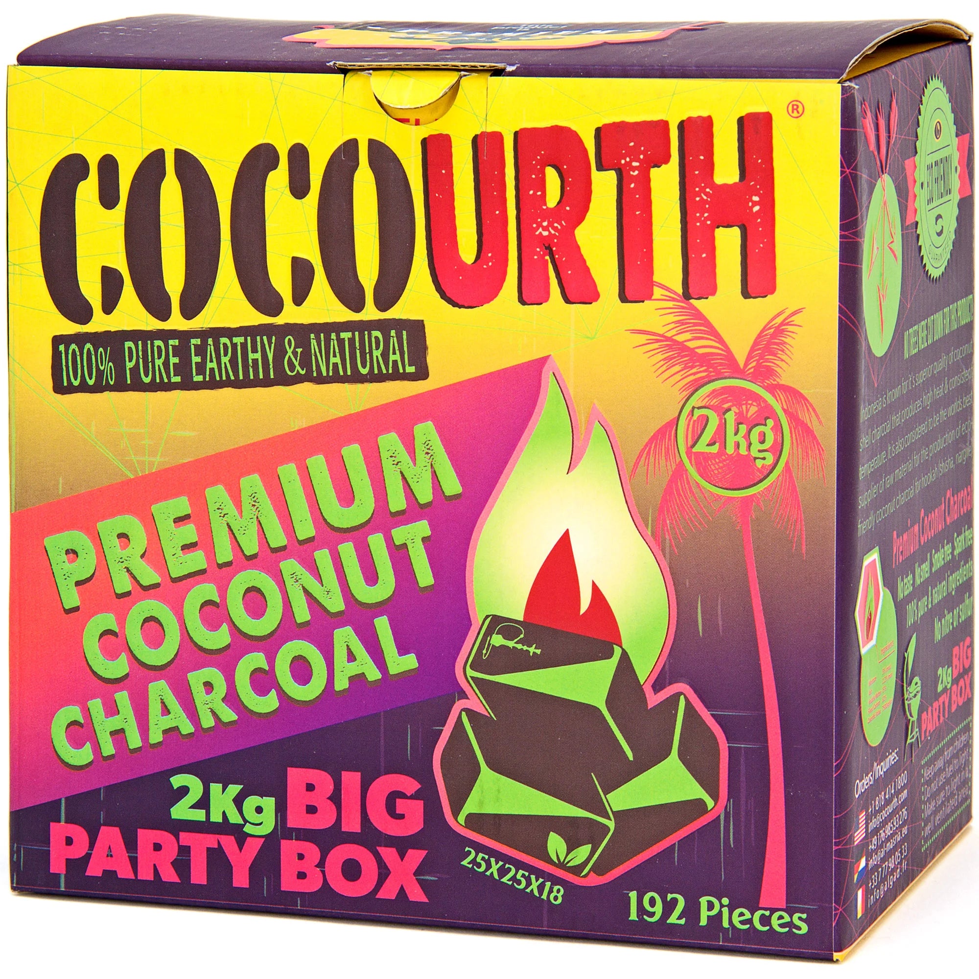 CocoUrth Flat 2 kilo box 192 pieces - Hookah Junkie