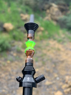 B2 Hookah® Precious Cut Collection™ Lightsaber Green & Walnut Burl Wood - Hookah Junkie