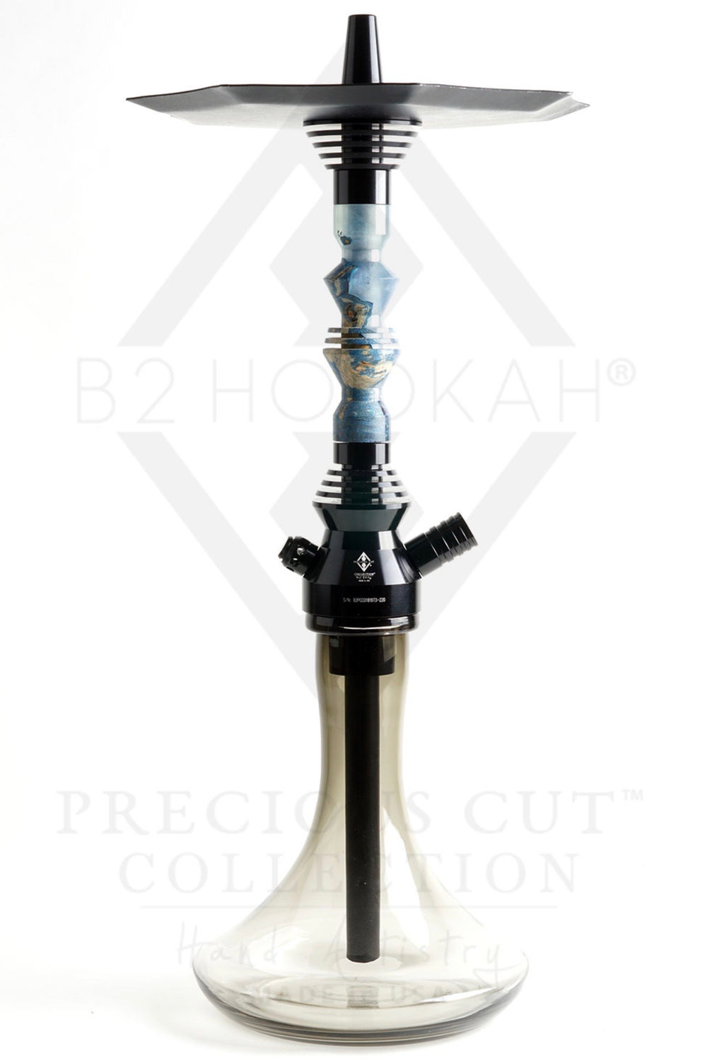 B2 Hookah® Precious Cut Collection™ Virgo Stellar Stream & Stabilized Burl Wood - Hookah Junkie