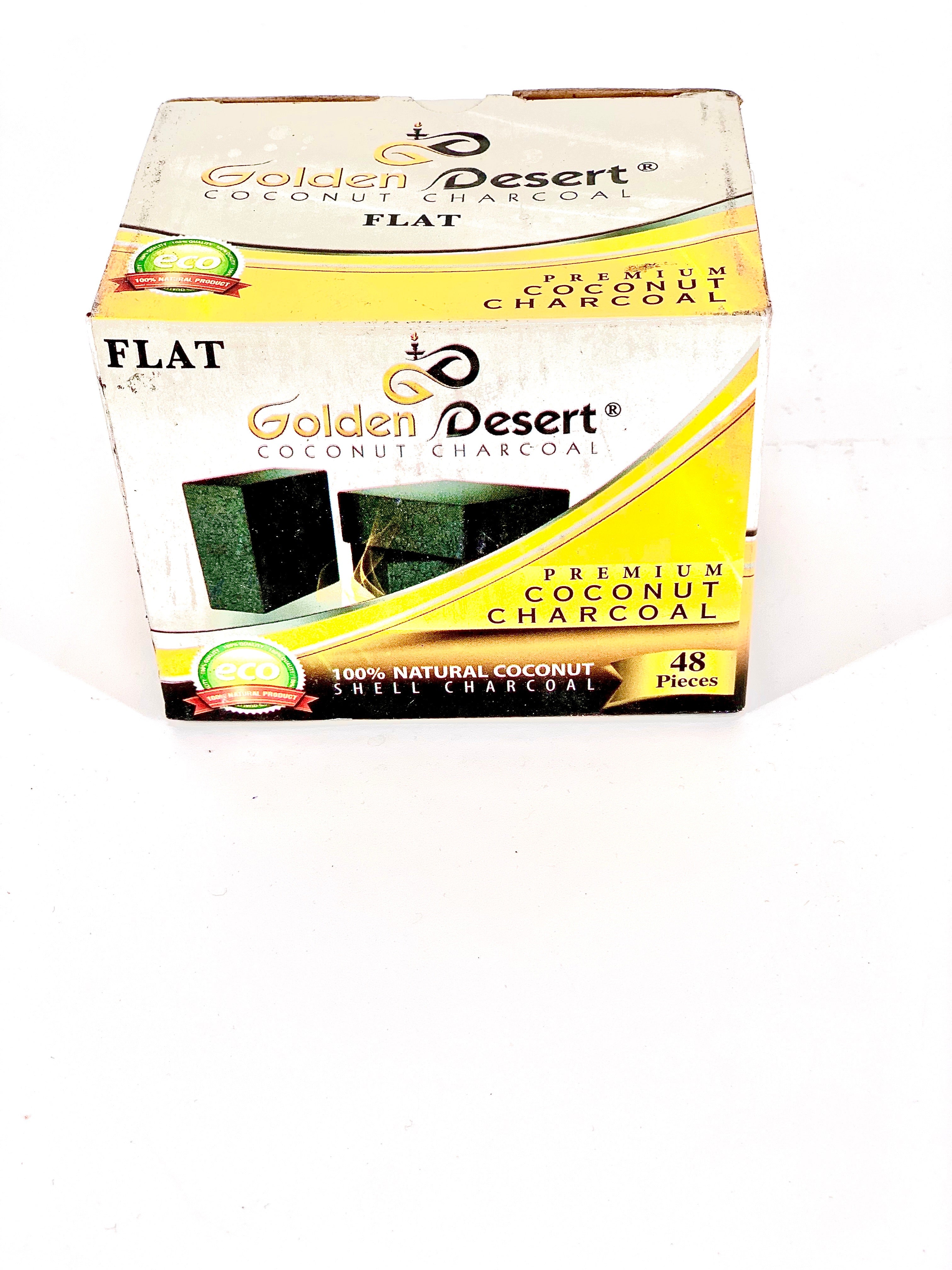 GOLDEN DESERT COCONUT CHARCOAL 48 PC (FLATS) - Hookah Junkie