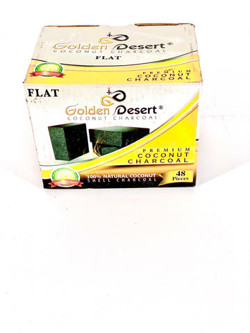 GOLDEN DESERT COCONUT CHARCOAL 48 PC (FLATS) - Hookah Junkie