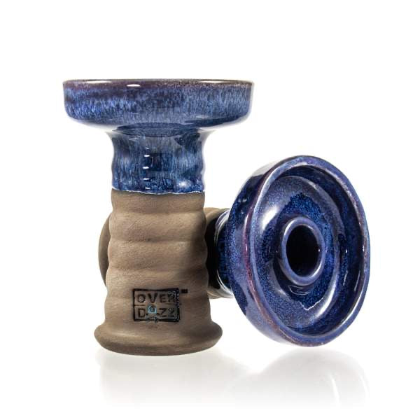 Overdozz Premium Phunnel Bowl G2-B Black Clay - Blue - Hookah Junkie