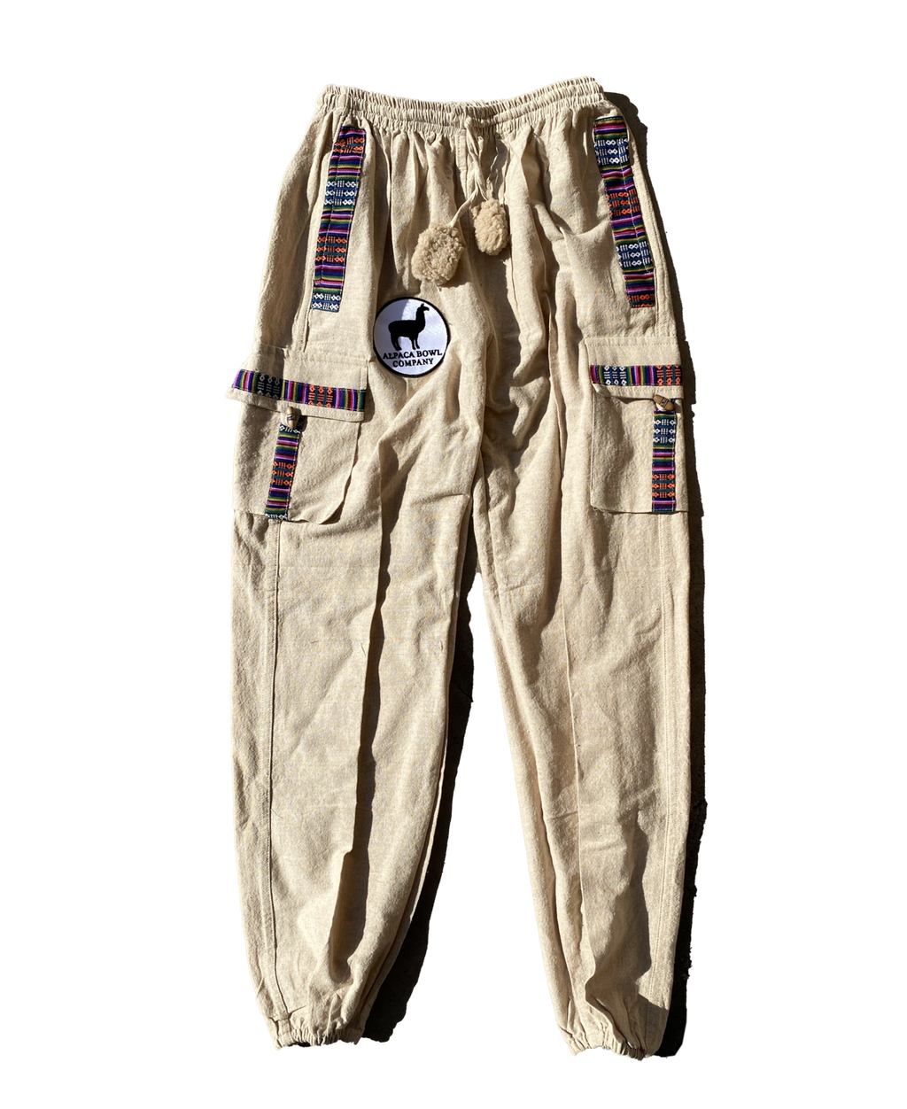 Alpaca Hand Stitched Beige Joggers w/ Real Alpaca Fur & Alpaca T-Shirt - Hookah Junkie