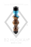 B2 Hookah® Precious Cut Collection™ Ocean Front Blue & Walnut Burl Wood - Hookah Junkie