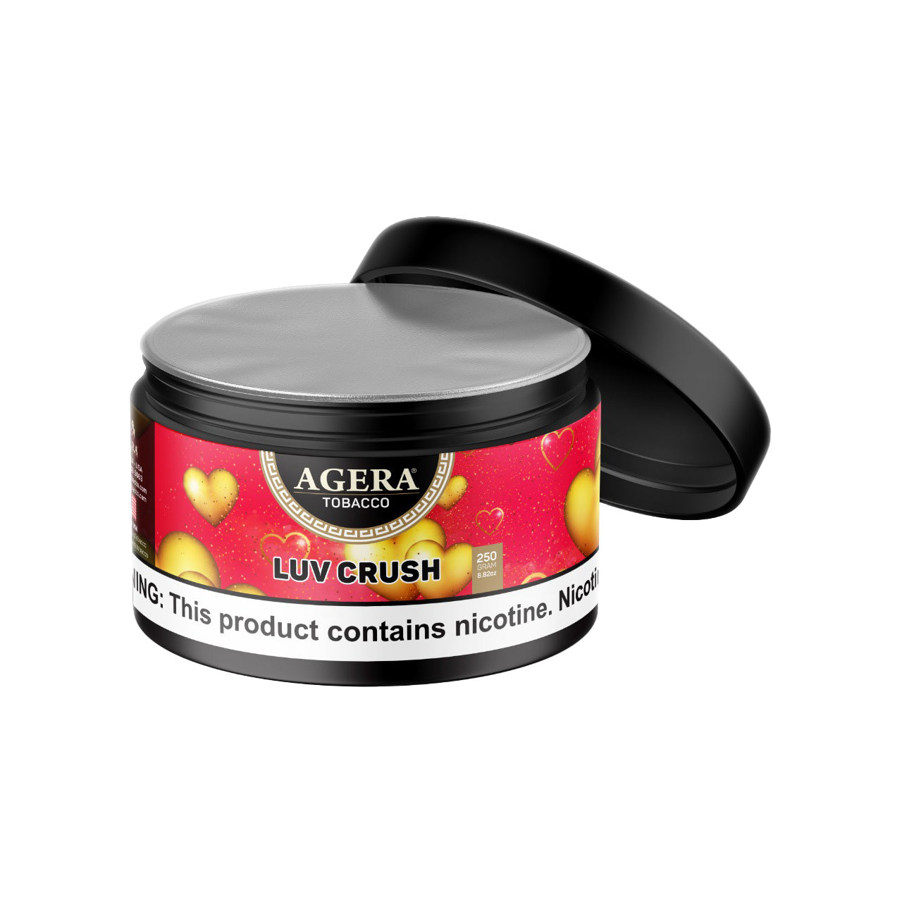 Agera Luv Crush hookah tobacco 250g container with sweet fruity candy flavor