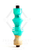 B2 Hookah® Precious Cut Collection™ Capri Sea Teal & Burl Wood - Hookah Junkie