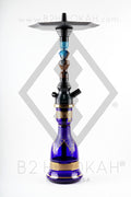 B2 Hookah® Precious Cut Collection™ Ocean Front Blue & Walnut Burl Wood - Hookah Junkie
