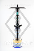 B2 Hookah Precious Cut Collection™ Electric Blue & Walnut Burl Wood - Hookah Junkie
