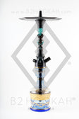 B2 Hookah Precious Cut Collection™ Electric Blue & Walnut Burl Wood