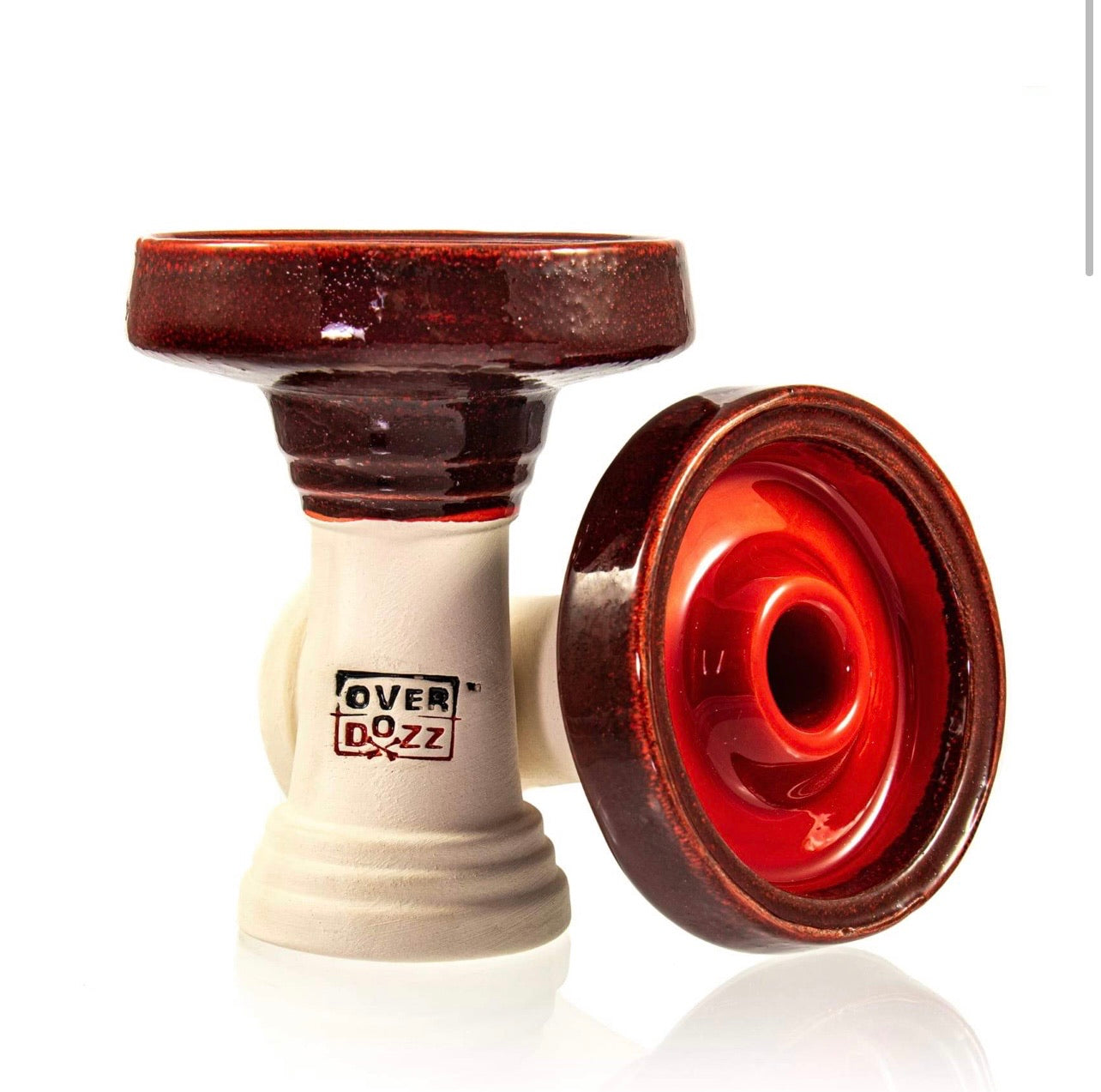 Overdozz Premium Phunnel Bowl G1 (Starbuzz Nar Compatible) - Red Over White Clay - Hookah Junkie