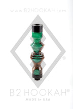 B2 Hookah Precious Cut Collection™ Jade Green & Walnut Burl Wood - Hookah Junkie