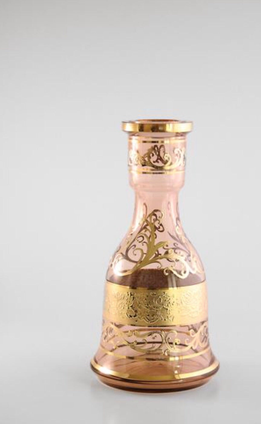 Bohemian Czech Republic Base with 24K Gold Filigree - Hookah Junkie