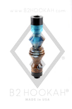 B2 Hookah® Precious Cut Collection™ Ocean Front Blue & Walnut Burl Wood - Hookah Junkie