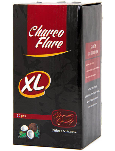 Charco Flare  XL Coconut Coal 54pc - Hookah Junkie