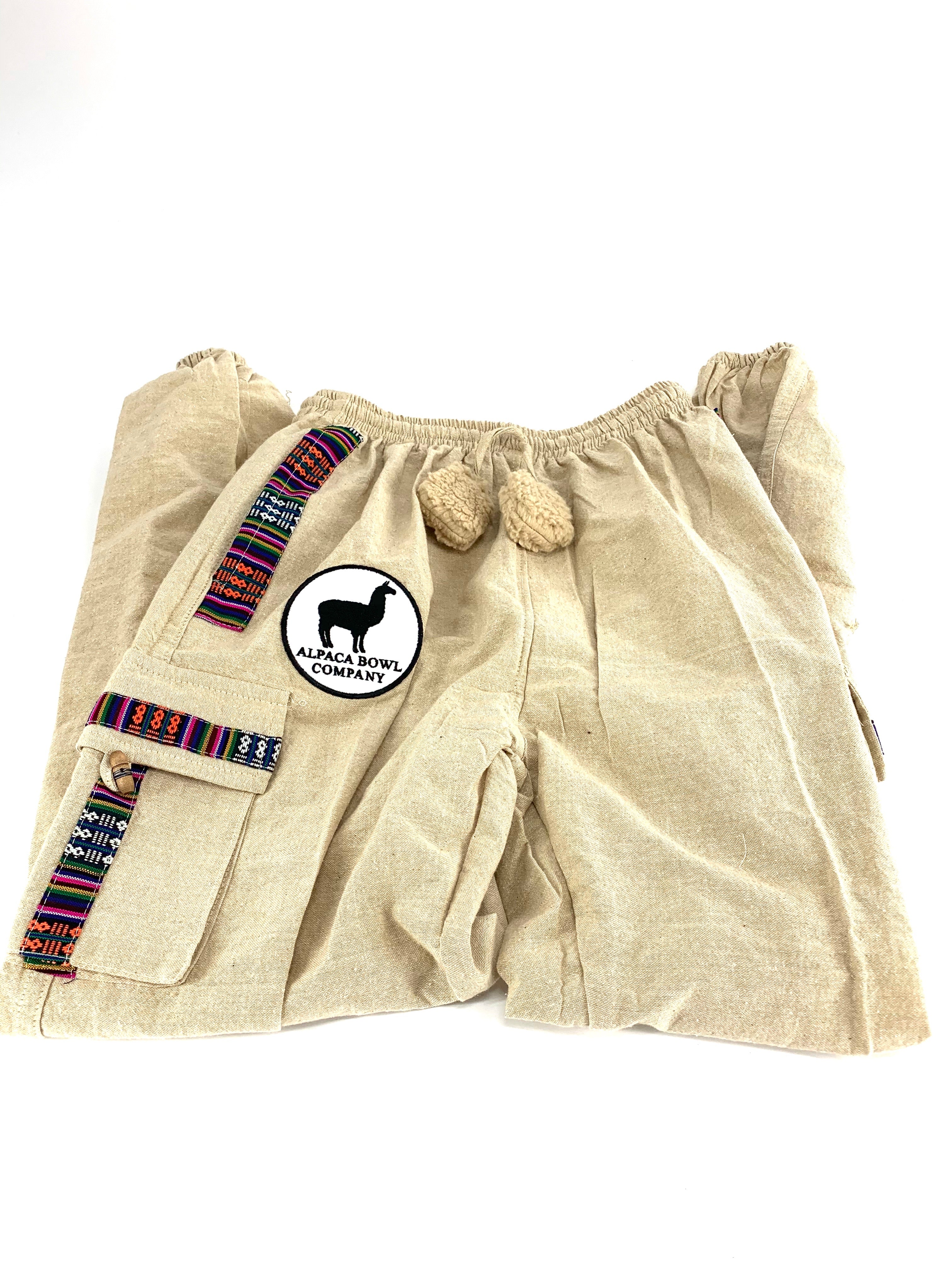 Alpaca Hand Stitched Beige Joggers w/ Real Alpaca Fur & Alpaca T-Shirt - Hookah Junkie