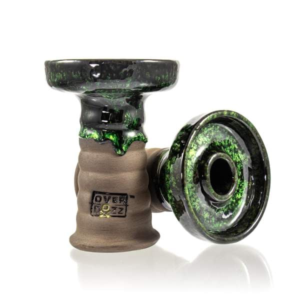 Overdozz Premium Phunnel Bowl G2-B Black Clay - Emerald - Hookah Junkie