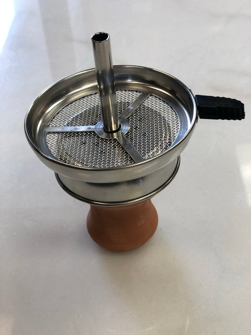 Badcha Head Clay Bowl with Heat Managment Screen - Hookah Junkie