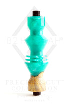 B2 Hookah® Precious Cut Collection™ Capri Sea Teal & Burl Wood - Hookah Junkie