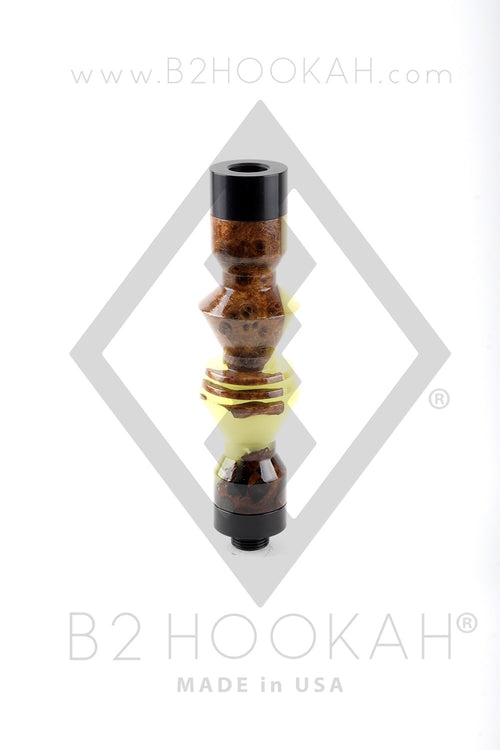 B2 Hookah Precious Cut Collection™ Blonde Green Glow & Walnut Burl Wood - Hookah Junkie