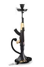 Black and gold MOB AK-47 hookah featuring premium build quality, smooth airflow, and massive cloud performance from HookahJunkie