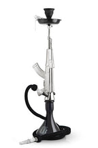 Black MOB AK-47 hookah with matte finish, powerful airflow, and dense cloud performance by HookahJunkie