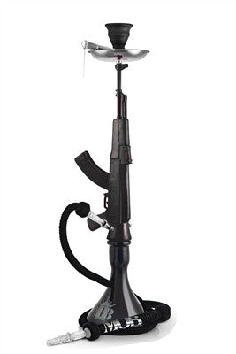 MOB AK-47 Hookah in black with premium base design, smooth airflow, and powerful cloud performance from HookahJunkie