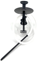 MOB Drop Hookah Supreme black stainless steel hookah with clear glass base and white hose