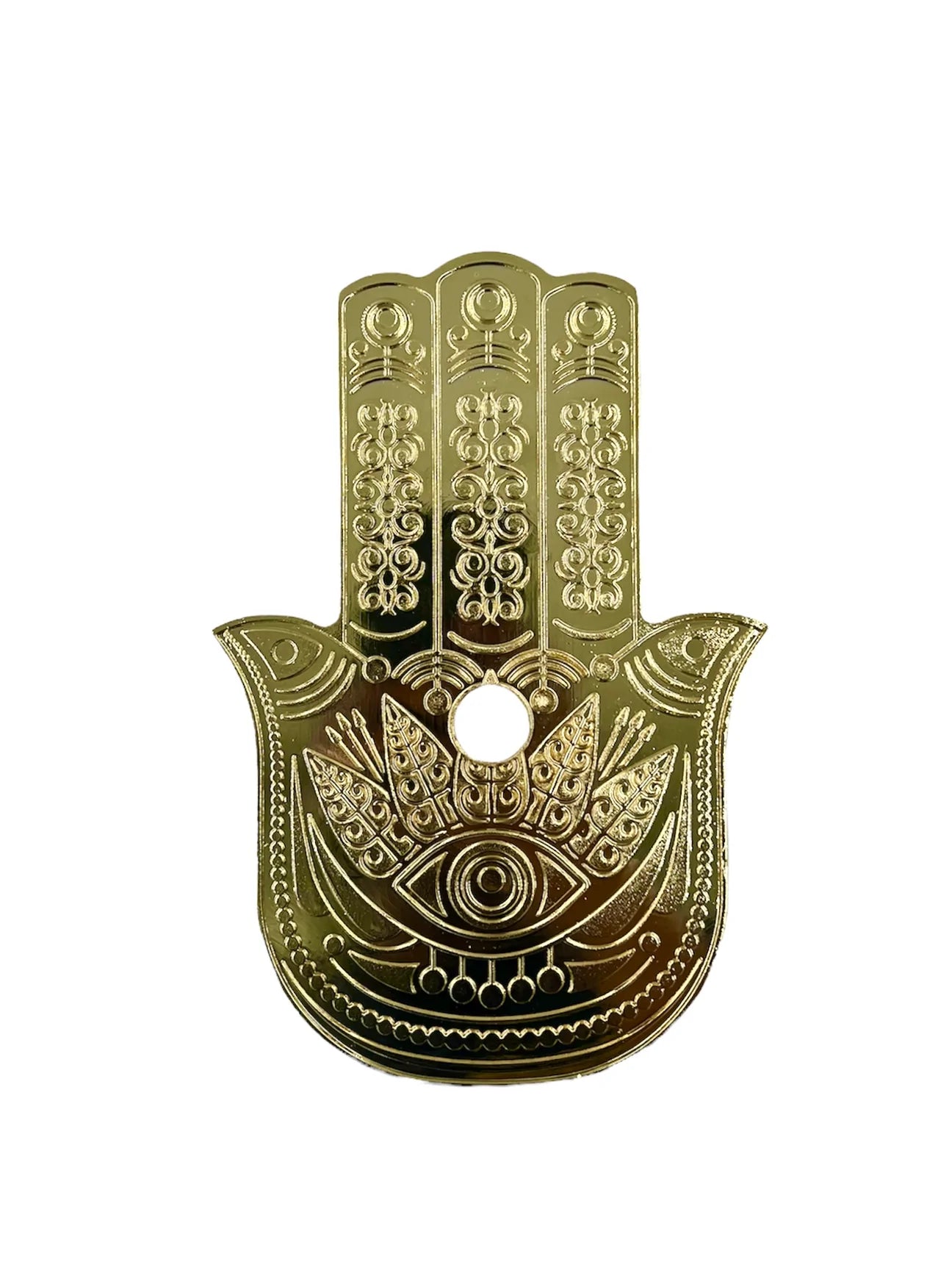 MOB Khamsa Medium hookah gold Khamsa hand tray close-up