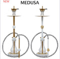 MOB Medusa luxury stainless steel hookah in gold and white color variations with glass base