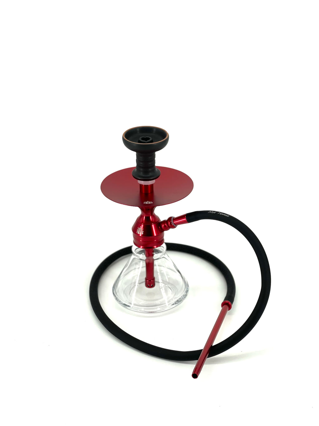MOB Nano Hookah red edition 12 inch mini hookah with glass base and black hose