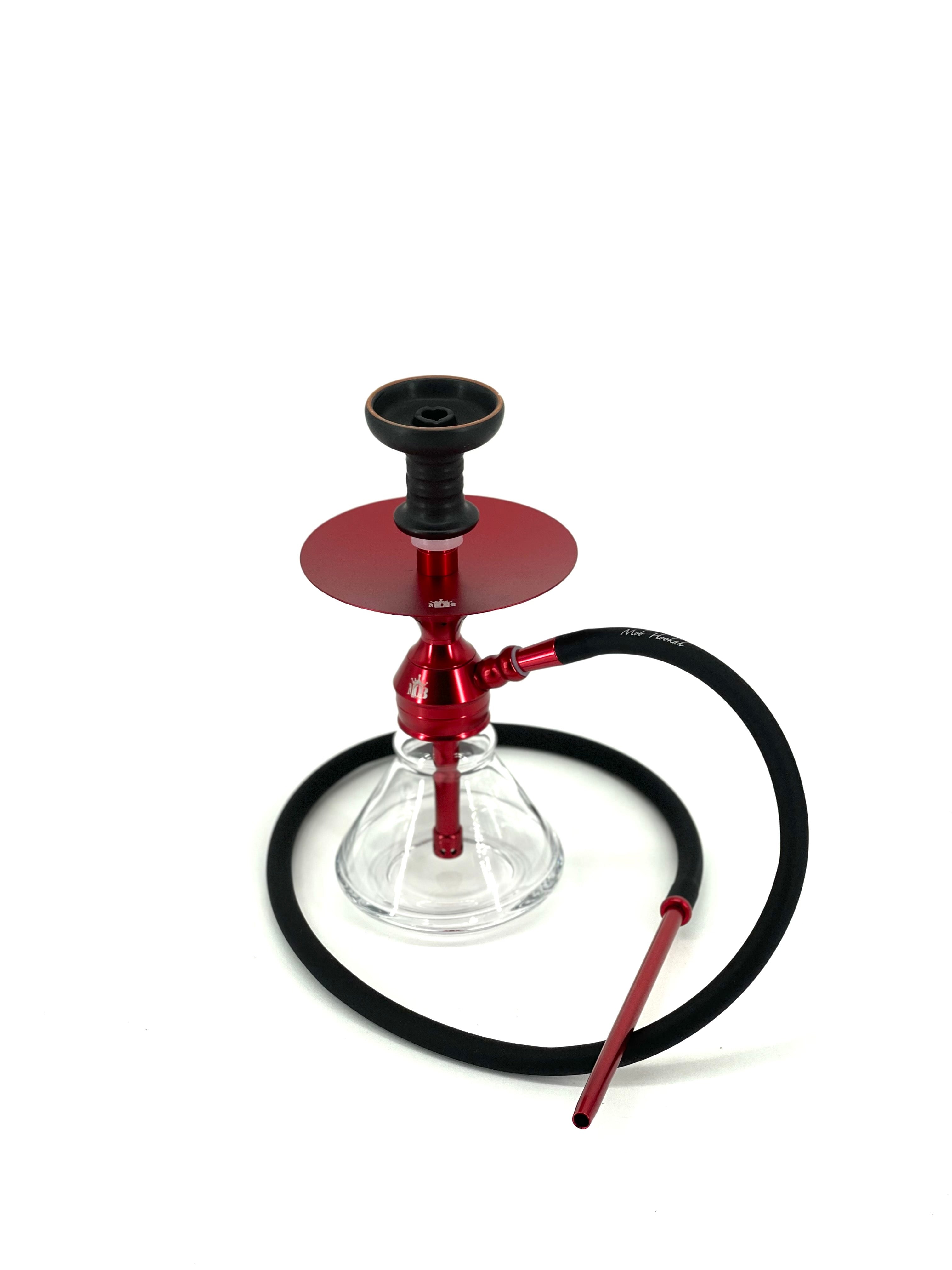 MOB Nano Hookah red edition 12 inch mini hookah with glass base and black hose