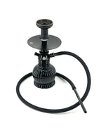 MOB Punta Cana Hookah black 12 inch aluminum hookah with black glass base and hose