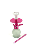 MOB Punta Cana Hookah pink 12 inch aluminum hookah with frosted glass base