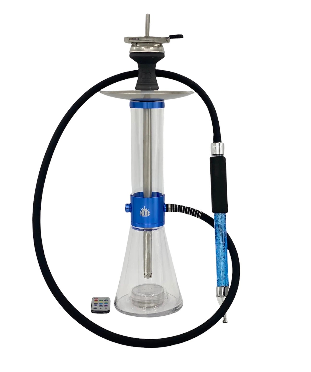 MOB Sub Zero Triple Freeze hookah blue edition fully assembled with freeze hose and LED base