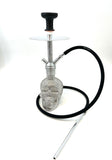 MOB Swarovski Skull Hookah with silver crystal skull base, aluminum stem and black silicone hose