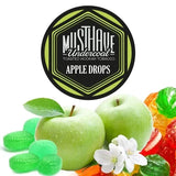 MustHave Undercoal Apple Drops dark leaf hookah tobacco with crisp green apple candy flavor on a white background