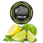 MustHave Undercoal Lemon Lime dark leaf hookah tobacco with fresh citrus lemon and lime flavor on a white background