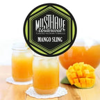 MustHave Undercoal Mango Sling dark leaf hookah tobacco can with juicy mango drink flavor on a white background