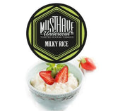 MustHave Undercoal Milky Rice dark leaf hookah tobacco with creamy rice flavor on a white background