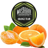 MustHave Undercoal Orange Team dark leaf hookah tobacco with sweet citrus orange flavor on a white background