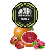 MustHave Undercoal Pinkman dark leaf hookah tobacco with grapefruit strawberry and raspberry flavor on a white background