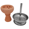 Badcha Head Clay Bowl with Heat Managment Screen - Hookah Junkie