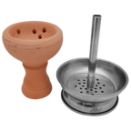 Badcha Head Clay Bowl with Heat Managment Screen - Hookah Junkie