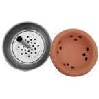 Badcha Head Clay Bowl with Heat Managment Screen - Hookah Junkie