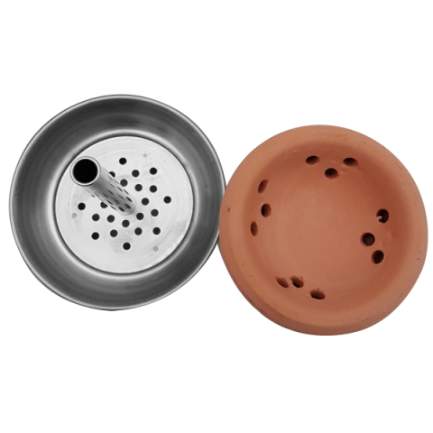 Badcha Head Clay Bowl with Heat Managment Screen - Hookah Junkie