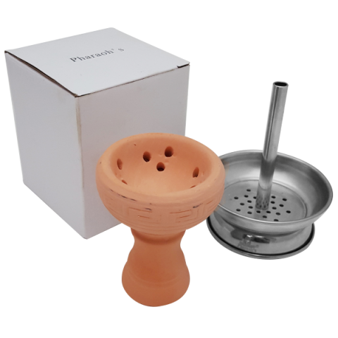 Badcha Head Clay Bowl with Heat Managment Screen - Hookah Junkie
