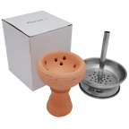 Badcha Head Clay Bowl with Heat Managment Screen - Hookah Junkie